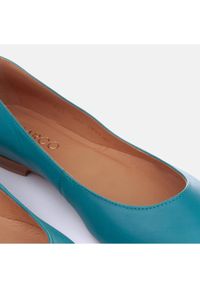Marco Shoes Subtelne balerinki niebieskie. Kolor: niebieski. Materiał: skóra. Styl: klasyczny