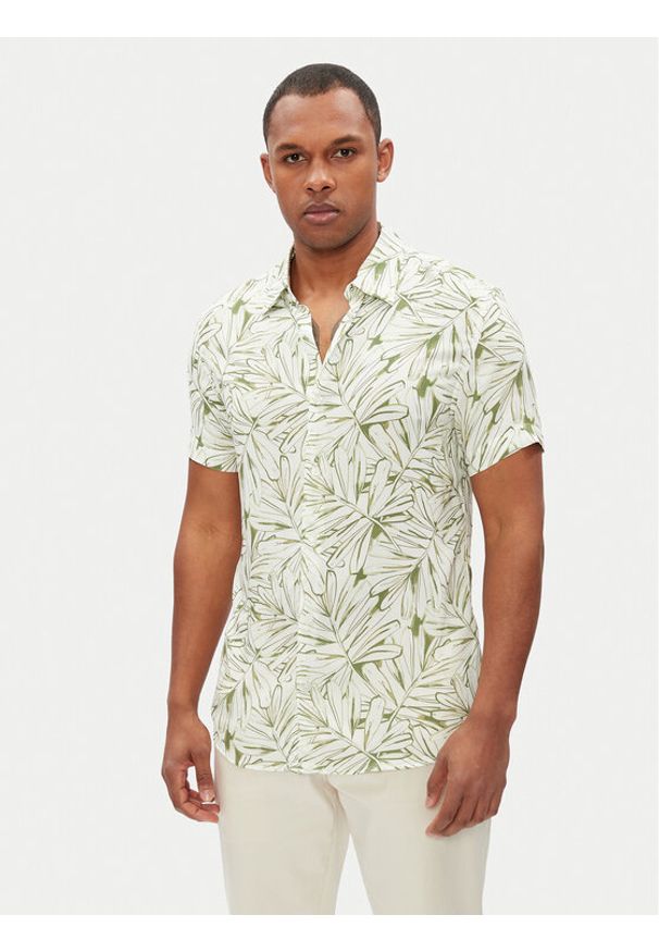Guess Koszula M5GH75 WD4Z2 Biały Slim Fit. Kolor: biały. Materiał: wiskoza