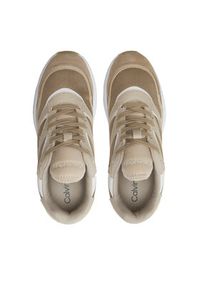 Calvin Klein Sneakersy Runner Lace Up Mesh Mix HW0HW01904 Brązowy. Kolor: brązowy. Materiał: mesh, materiał