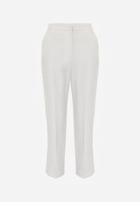 Born2be - Białe Eleganckie Spodnie Garniturowe VICES z Kieszeniami Zervia. Okazja: na co dzień. Kolor: biały. Styl: elegancki #8