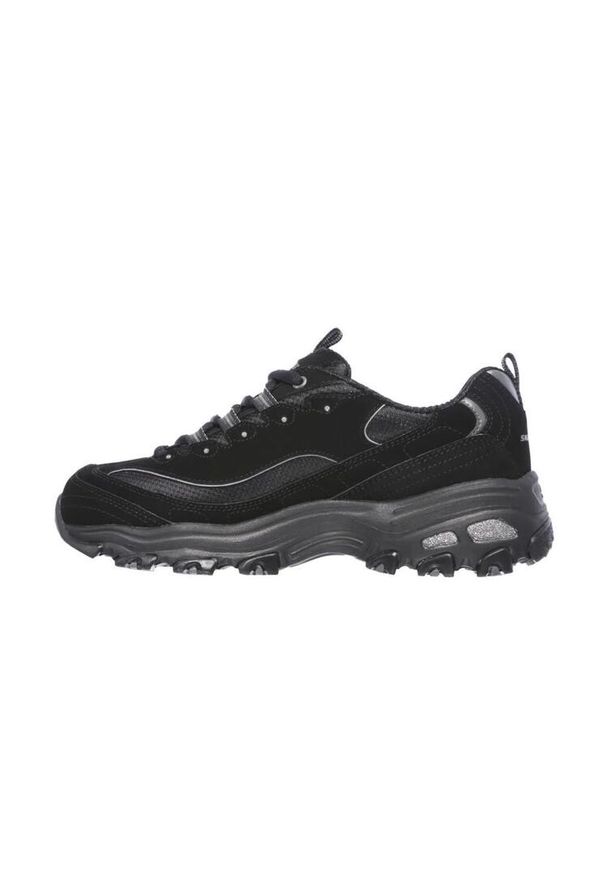 skechers - Buty na co dzień damskie SKECHERS D LITES BIGGEST FAN skóra. Okazja: na co dzień. Kolor: czarny. Materiał: skóra