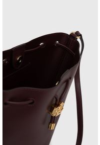 Lauren Ralph Lauren Torebka skórzana 431837534007 kolor bordowy. Kolor: czerwony. Materiał: skórzane. Rodzaj torebki: na ramię #5