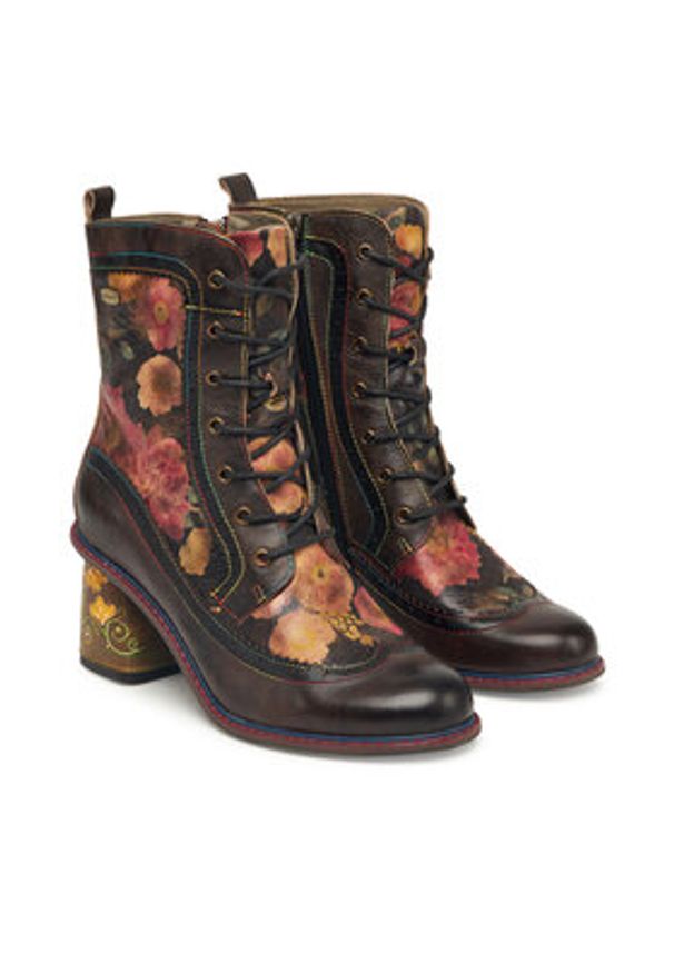 Laura Vita Botki Evcao 81 Kolorowy. Materiał: skóra. Wzór: kolorowy