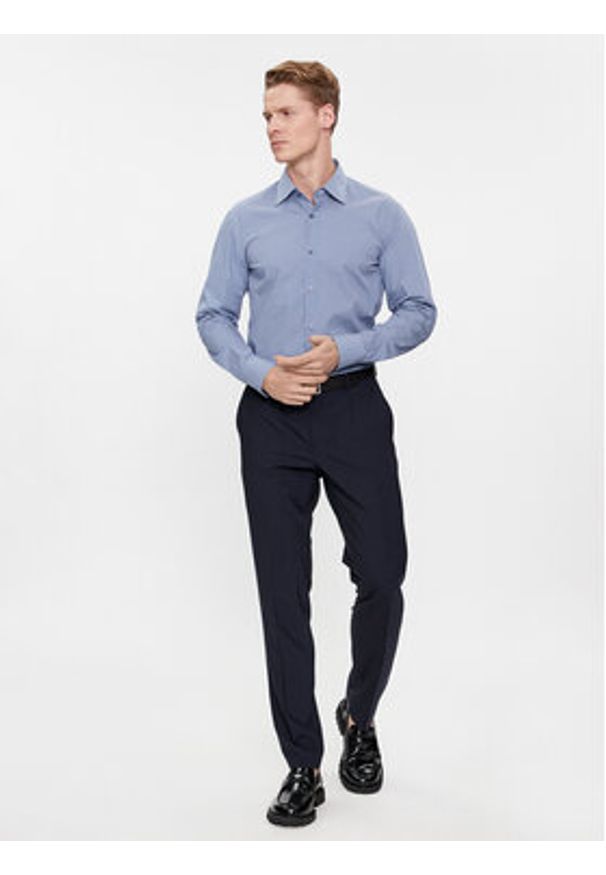 BOSS - Boss Koszula H-Hank-Kent-C1-214 50478620 Niebieski Slim Fit. Typ kołnierza: kołnierzyk klasyczny. Kolor: niebieski. Materiał: bawełna
