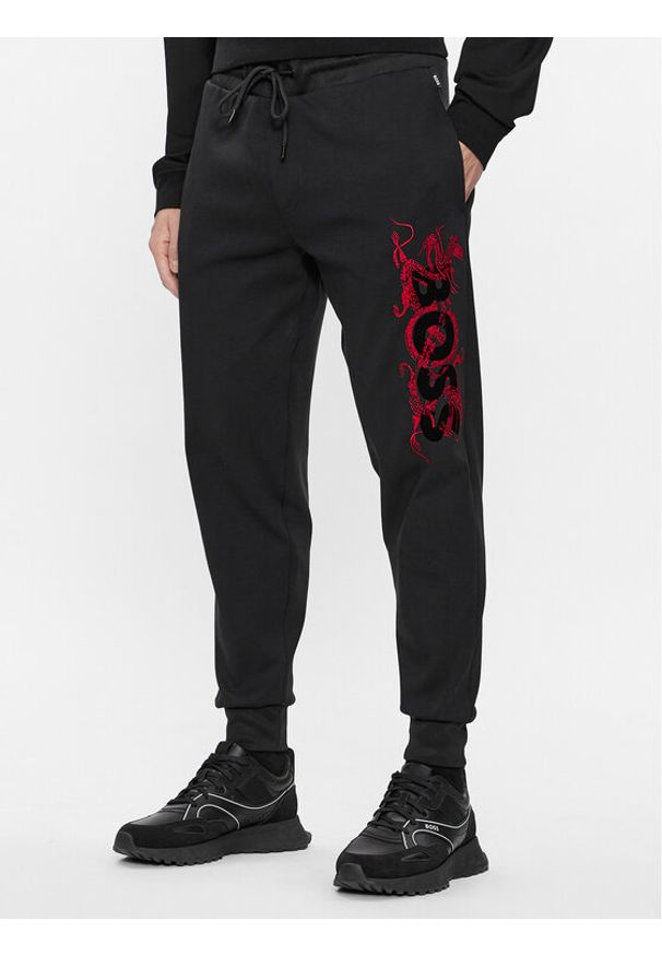 BOSS - Boss Spodnie dresowe Lamont 199 50510141 Czarny Regular Fit. Kolor: czarny. Materiał: bawełna