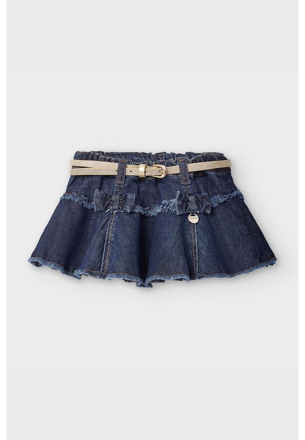 Mayoral - Spódnica dziecięca. Kolor: niebieski. Materiał: jeans, denim. Wzór: gładki