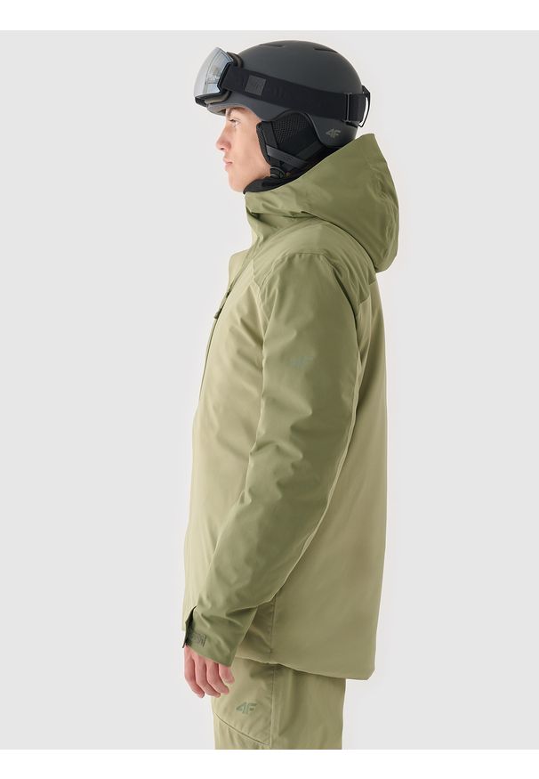 4f - 4F Kurtka narciarska membrana 10000 męska - khaki XXL. Okazja: na co dzień. Typ kołnierza: kaptur. Kolor: oliwkowy, wielokolorowy, brązowy. Materiał: poliester, dzianina, materiał, tkanina. Wzór: gładki. Sezon: zima. Styl: klasyczny, casual, sportowy