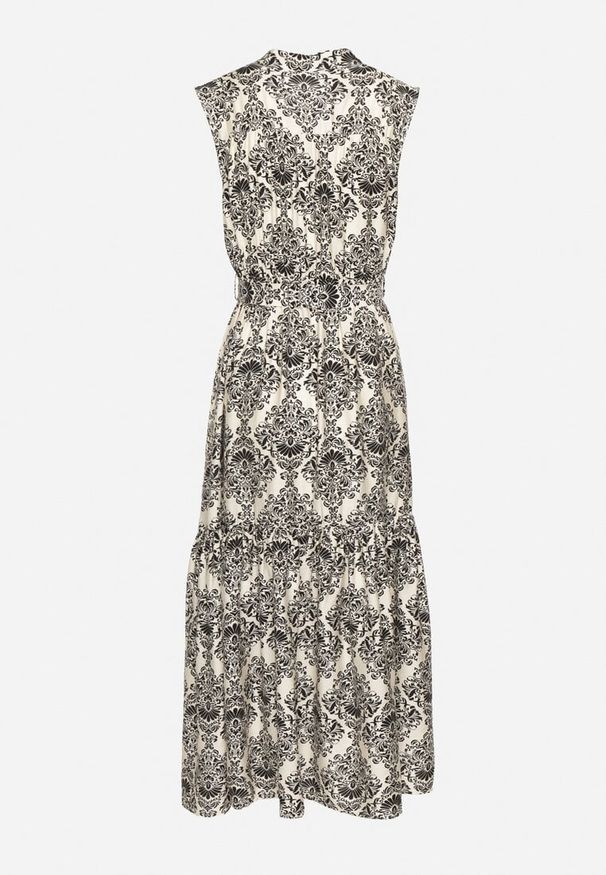 Born2be - Czarna Wiskozowa Sukienka Bez Rękawów z Wiązanym Paskiem Filimea. Okazja: na co dzień. Typ kołnierza: dekolt w kształcie V. Kolor: czarny. Materiał: wiskoza. Długość rękawa: bez rękawów. Typ sukienki: proste. Styl: casual, elegancki