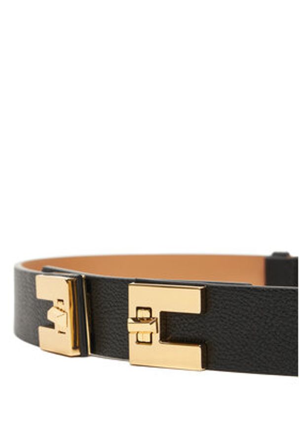 Elisabetta Franchi Pasek Damski CT-53S-56E2-V200 Czarny. Kolor: czarny. Materiał: skóra