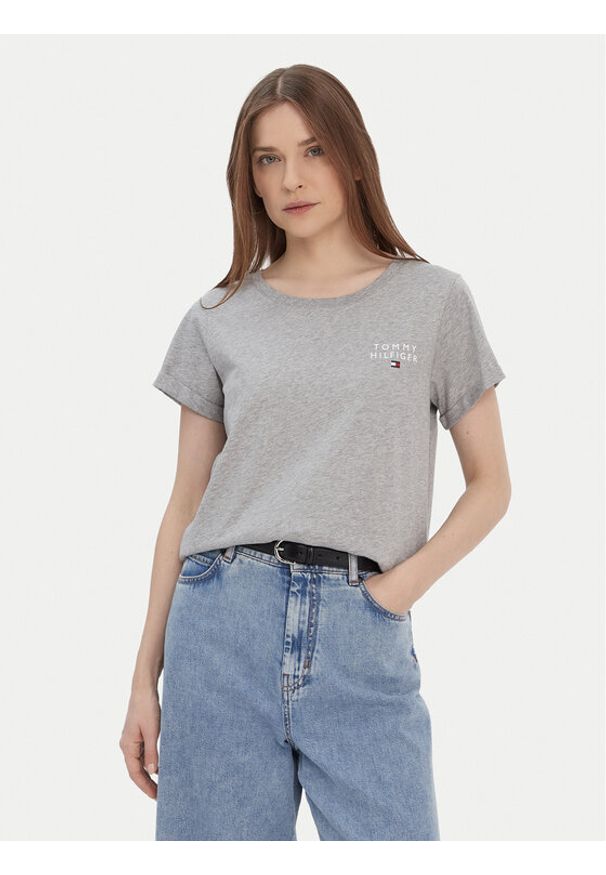TOMMY HILFIGER - Tommy Hilfiger T-Shirt UW0UW04525 Szary Regular Fit. Kolor: szary. Materiał: bawełna