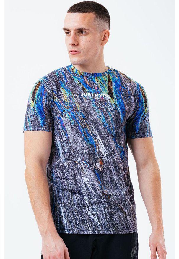Hype T-shirt męski kolor szary wzorzysty. Okazja: na co dzień. Kolor: szary. Materiał: dzianina. Styl: casual