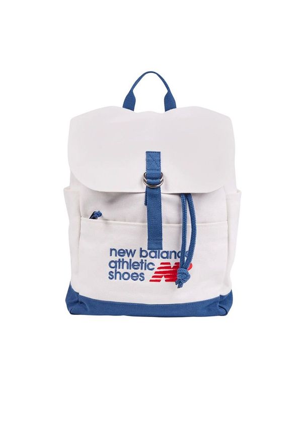 Plecak dla każdego New Balance LAB51500SET - biały. Kolor: biały. Materiał: bawełna. Wzór: aplikacja, napisy. Styl: casual