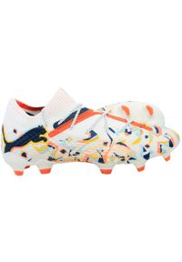 Buty piłkarskie męskie Puma Future 7 Ultimate Creativity Fg ag. Kolor: brązowy, biały, wielokolorowy, niebieski. Materiał: materiał, syntetyk. Szerokość cholewki: normalna. Sport: piłka nożna