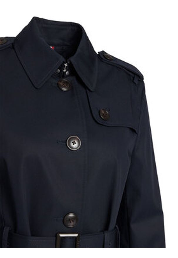 TOMMY HILFIGER - Tommy Hilfiger Trencz Heritage Single WW0WW24966 Granatowy Regular Fit. Kolor: niebieski. Materiał: bawełna