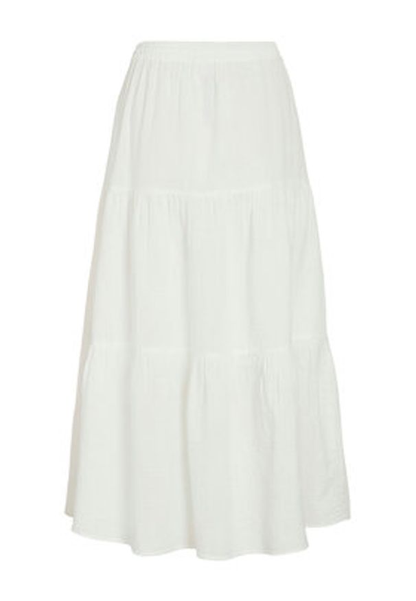 Vila Spódnica maxi Lania 14105428 Biały Regular Fit. Kolor: biały. Materiał: bawełna