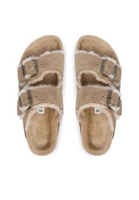 Birkenstock Klapki Arizona Shearling 1028293 Beżowy. Kolor: beżowy. Materiał: zamsz, skóra #4