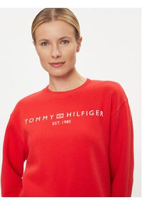 TOMMY HILFIGER - Tommy Hilfiger Bluza WW0WW39791 Czerwony Regular Fit. Kolor: czerwony. Materiał: bawełna