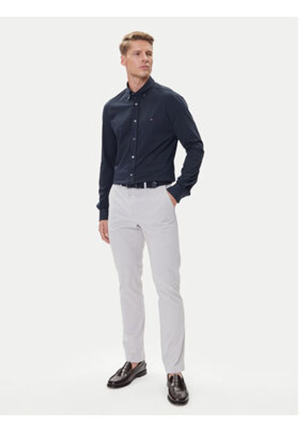 TOMMY HILFIGER - Tommy Hilfiger Koszula Performance MW0MW39418 Granatowy Slim Fit. Kolor: niebieski. Materiał: bawełna