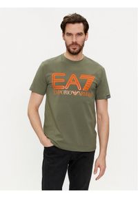 EA7 Emporio Armani T-Shirt 3DPT37 PJMUZ 1846 Zielony Regular Fit. Kolor: zielony. Materiał: bawełna #1