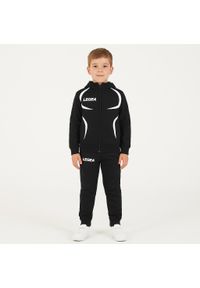 LEGEA - Komplet dresowy dla chłopca TUNISIA JR. Okazja: na uczelnię. Kolor: czarny, wielokolorowy, biały. Materiał: dresówka. Długość: długie. Styl: sportowy #1