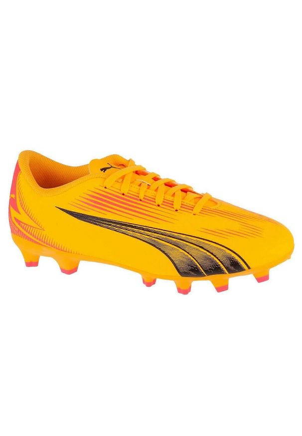 Puma - Buty Piłkarskie Ultra Play Firm Ground Dla Dzieci I Młodzieży. Kolor: pomarańczowy, wielokolorowy, żółty. Sport: piłka nożna