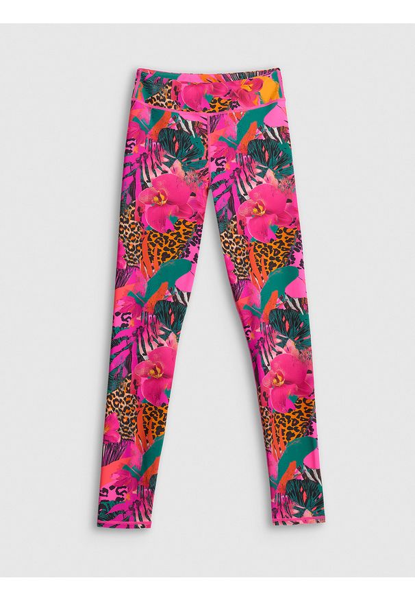 4f - 4F Legginsy do pływania damskie - multikolor XXL. Kolor: wielokolorowy. Materiał: materiał, skóra. Długość: długie. Sport: pływanie