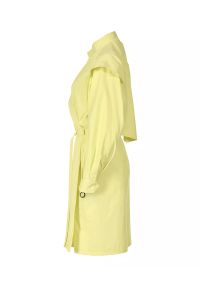 ANIA KUCZYŃSKA - Kanarkowy płaszcz Camomilla Sole. Kolor: żółty. Materiał: bawełna. Długość rękawa: długi rękaw. Długość: długie. Wzór: aplikacja