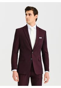 Pako Lorente - PAKO LORENTE - Bordowa marynarka garniturowa. Kolor: czerwony. Materiał: elastan, wiskoza, poliester. Styl: młodzieżowy #6