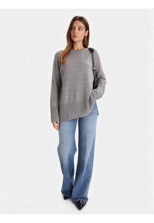 ViCOLO Sweter 22038F Szary Regular Fit. Kolor: szary. Materiał: kaszmir