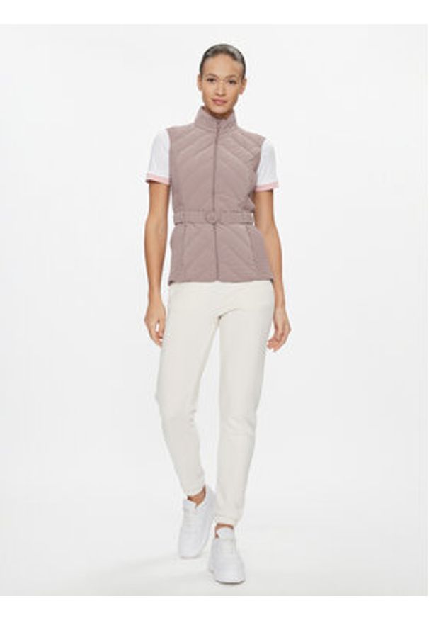 Guess Bezrękawnik Cassandra W4RN21 WFWR0 Beżowy Slim Fit. Kolor: beżowy. Materiał: syntetyk. Długość rękawa: bez rękawów