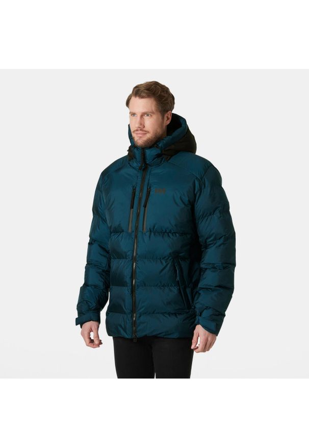 Kurtka z kapturem Helly Hansen Park. Typ kołnierza: kaptur. Kolor: niebieski. Materiał: puch