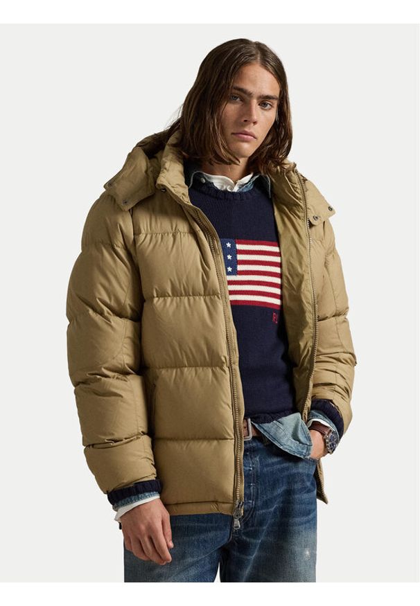 Polo Ralph Lauren Kurtka puchowa 710968278010 Khaki Regular Fit. Typ kołnierza: polo. Kolor: brązowy. Materiał: syntetyk