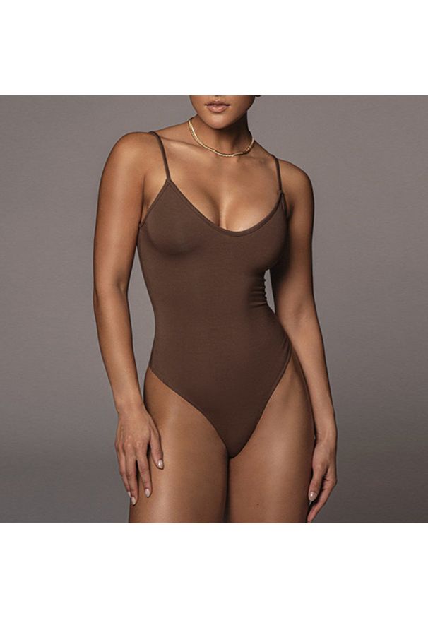 Intica - Body na ramiączkach z elastycznego materiału Robert. Materiał: materiał. Wzór: gładki