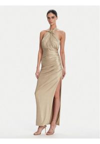 Fracomina Sukienka wieczorowa FQ25SD3002W798T4 Złoty Slim Fit. Kolor: złoty. Materiał: syntetyk. Styl: wizytowy