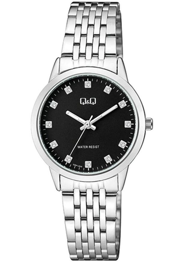 Zegarek damski QQ QZ81-202 CYRKONIE srebrny. Kolor: srebrny