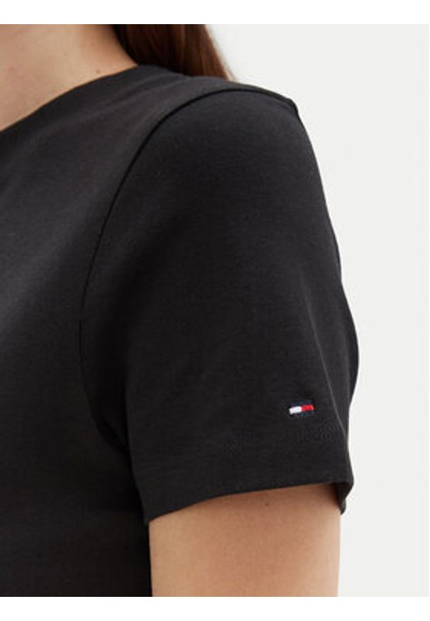 TOMMY HILFIGER - Tommy Hilfiger Sukienka codzienna WW0WW45521 Czarny Regular Fit. Okazja: na co dzień. Kolor: czarny. Materiał: bawełna. Typ sukienki: proste. Styl: casual