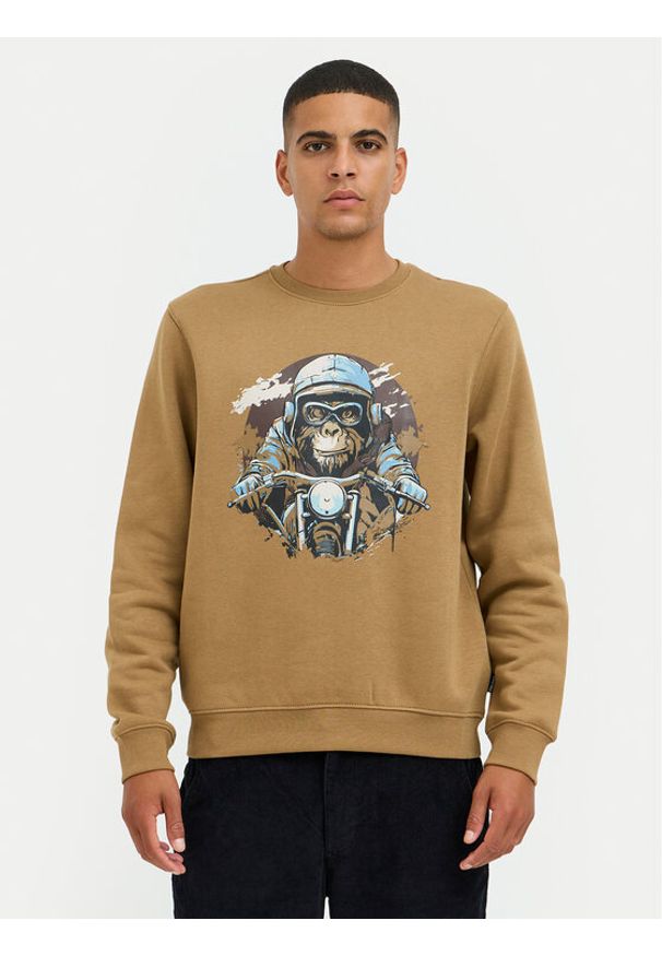 Blend Bluza 20717756 Beżowy Regular Fit. Kolor: beżowy. Materiał: syntetyk, bawełna