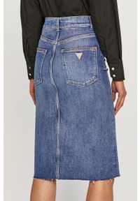 Guess - Spódnica jeansowa. Okazja: na co dzień. Kolor: niebieski. Materiał: jeans. Styl: casual #3