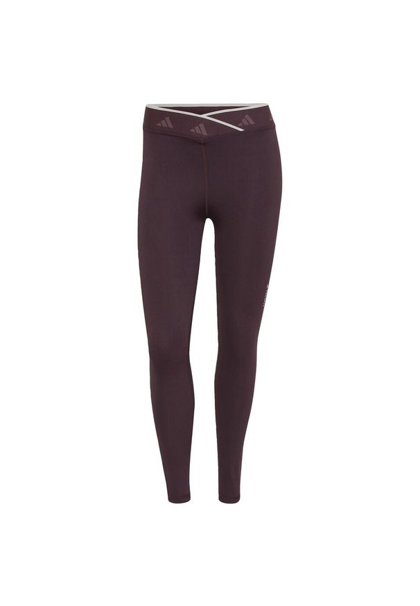 Adidas - Damskie elastyczne legginsy w kształcie litery V adidas Techfit. Kolor: czerwony. Technologia: Techfit (Adidas)