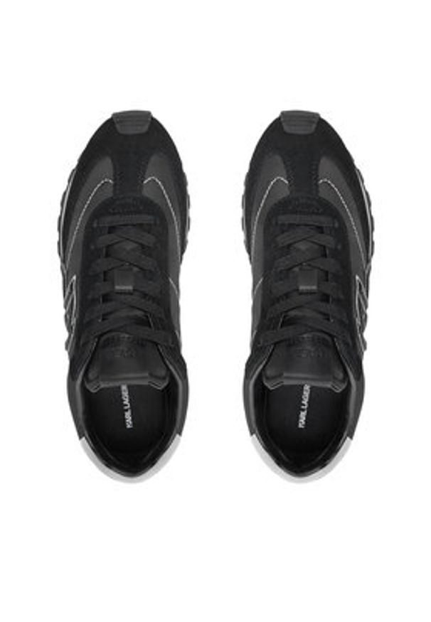 Karl Lagerfeld - KARL LAGERFELD Sneakersy Kairo KL61124A Czarny. Kolor: czarny. Materiał: skóra