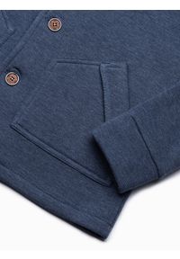 Ombre Clothing - Bluza męska rozpinana bez kaptura - jeansowa CARMELO - XL. Typ kołnierza: bez kaptura. Materiał: jeans #5