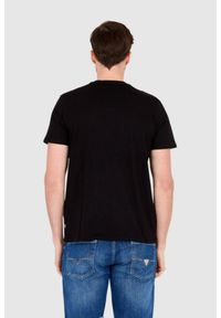Guess - GUESS Czarny bawełniany męski T-shirt slim fit, Rozmiar M. Kolor: czarny. Materiał: bawełna. Wzór: aplikacja #7