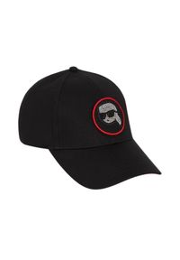 Karl Lagerfeld - KARL LAGERFELD Czapka z daszkiem damska ze zmiennym logo na rzep Ikon. Kolor: czarny. Wzór: aplikacja #3