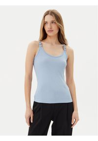 Morgan Top 251-DIDOA Błękitny Slim Fit. Kolor: niebieski. Materiał: wiskoza