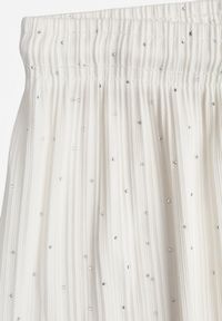 Renee - Białe Spodnie z Bawełną o Szerokim Kroju z Cyrkoniami Azirene. Okazja: na co dzień. Kolor: biały. Materiał: bawełna. Styl: casual #7