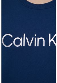 Calvin Klein Underwear bluza męska kolor granatowy z nadrukiem. Okazja: na co dzień. Kolor: niebieski. Materiał: tkanina, poliester. Wzór: nadruk. Styl: casual #2
