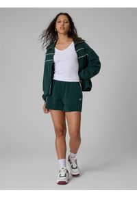 4f - 4F Spodenki dresowe z modalem damskie - zielone XL. Kolor: zielony. Materiał: dresówka. Długość: krótkie. Wzór: gładki. Sport: turystyka piesza, fitness #1