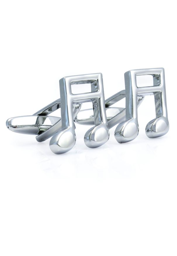 Modini - Srebrne spinki do mankietów - nuty N121. Kolor: srebrny