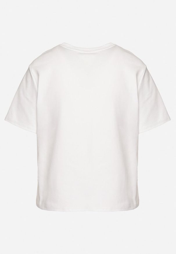 Born2be - Biały Bawełniany T-shirt z Grubszej Bawełny Tiariane. Okazja: na co dzień, na spotkanie biznesowe, do pracy. Kolor: biały. Materiał: bawełna. Styl: klasyczny, elegancki, biznesowy, casual