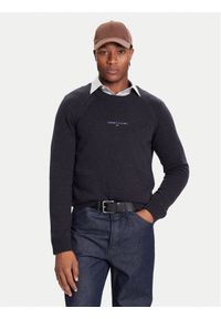 Tommy Jeans Sweter DM0DM22097 Granatowy Regular Fit. Kolor: niebieski. Materiał: syntetyk